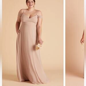 Birdy Grey Devin Convertible Dress in taupe chiffon bridesmaid wedding
